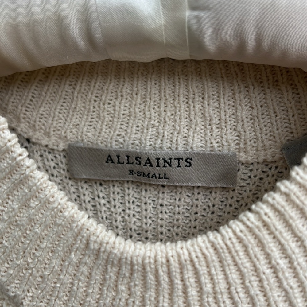 AllSaints Cream Ribbed Knit Sweater - Picture 3 of 6